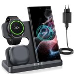 Chargeur induction 3 en 1 - jormftte - 15w - compatible galaxy watch et s23 / s24 - noir - sans fil