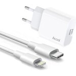 Chargeur pd rapide 20w + cable lightning vers usb c 1m pour iphone 13 / 13 pro / 13 pro max / 12 / 12 ...
