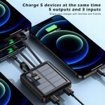 Chargeur portatif de banque dnergie solaire2500ma noir avec lampe  led charge rapide pour gilet de ...
