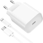 Chargeur rapide 18w - phonillico - compatible iphone 14 / 13 / 12 / 11 - c�ble usb - c - 1 m - blanc