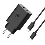 Chargeur secteur motorola sjmc502 noir avec ports usb - a et usb - c - charge rapide de 50 w
