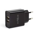 Chargeur secteur de prise noir 2 ports usb 5v 2a pour smartphones tablets adaptateur charge accueil mur ...