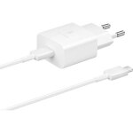 Chargeur secteur usb c 15w + câble usb c - 15w - samsung - blanc Chargeur secteur usb c 15w + câble usb c - 15w - samsung - blanc