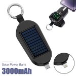 Chargeur solaire - mioloe - mini power bank - 3000mah - compatible apple - design lgant