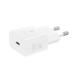 Chargeur pour tlphone mobile samsung chargeur secteur rapide 25w port usb type c blanc