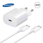 Chargeur ultra rapide 25w adaptateur secteur original samsung + cable usb - c usb - c pour samsung galaxy ...
