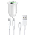 Chargeur voiture - asus - 8z - usb type c - charge rapide 30w - 2 ports usb