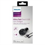 Chargeur voiture - apple - ultra - rapide - 2 prises usb - c�ble lightning inclus - noir