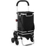 Monzana chariot de courses noir 56 litres 3 en 1 pliable compartiment isotherme 6 roues bandes rflchissante ...