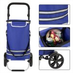 Monzana chariot de courses bleu merle 56 litres 3en1 pliable compartiment isotherme poigne rglable ...