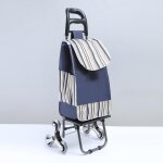 Chariot de courses pliable 2 en 1 poussette de march avec sac amovible montant escalier lgere  6 roues ...