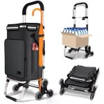 Vounot chariot de courses 3 en 1 pliable aluminium avec crochets et compartiment isotherme - sac impermable ...