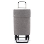 Chariot de course - rolser - jean tweed - 4 roues - aluminium - gris