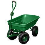 Chariot de jardin brouette 4 roues - benne 52l basculante max 120 kg - terre jardin - poign�e amovible ...