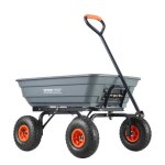 Chariots de jardin - vevor - 1900 x 635 x 530 mm chariot  benne basculante de jardin polythylne robuste ...