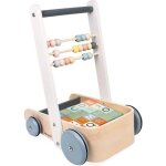 Chariot de marche abc sweet cocoon - janod - bois - 20 cubes chiffres et lettres - boulier