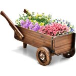 Goplus brouette � roulettes chariot de plantation avec trous de drainage support � fleurs avec poign�es ...