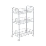 Iris ohyama chariot desserte plateau service de rangement 3 �tages de niche roues dmc - 3 blanc l25 x ...