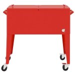 Chariot  roulettes pour glacires - rouge - 80l - isolation thermique - 4 roues - pratique