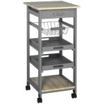 Homcom - desserte - bois - 37x37x82cm - gris