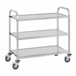 Chariot de service desserte cuisine table roulante inox 3 plateaux niveaux neuf Chariot de service desserte cuisine table roulante inox 3 plateaux niveaux neuf
