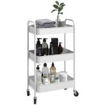 Chariot de service - homcom - 45x30. 6x79cm - acier - blanc