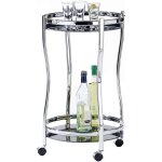 Chariot de service vega table dappoint ronde sur roulettes chariot � th� et boisson en m�tal chrom� 2 ...
