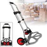 Chariot de transport - diable - aluminium - 60 kg - pliable - poigne tlescopique rglable