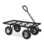 Relaxdays chariot de transport pratique roues pneumatiques h x l x p : 345 x 51 x 96 cm charge max. 200 ...