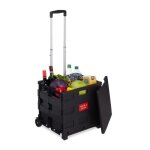 Relaxdays chariot de courses pliable poign�e t�lescopique couvercle capacit� 35 kg 99 x 45 x 38 cm noir ...