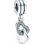 Charm pendentif coeur - pandora - 791242cz - argent - femme - zirconium