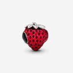 Charm - pandora - charme fraise - argent 925 - �mail rouge - d�tails r�alistes