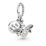 Charm pandora - firefly - argent 925 - brille dans le noir - pendentif en verre - femme