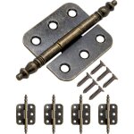 Charni�re pour meuble - lot de 5 charni�res m�talliques antiques en fer style r�tro - 70 mm - bronze ...