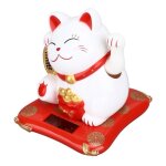 Chat porte - bonheur - tbest - solaire - dcoration intrieure - mignon - 14x14x15 cm