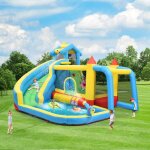 Ch�teau gonflable 364x315x239 cm 5 en 1 pour enfants avec toboggan et zone de sautdext�rieur piscine ...
