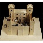Chateau mdival en bois  construire et  dcorer - ritterburg - 50 x 53 x 42 cm