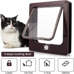 Chati�re pour chat � 4 voies porte � rabat pour animaux de compagnie avec tunnel porte pour chat verrouillable ...