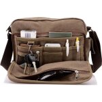 Sac bandoulire - non spcifi - multifonction - toile - marron - 30x24x10 cm