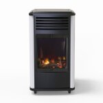 Poele à gaz 3. 4kw blanc et noir chauffage dappoint effet feu manhattan sahara Poele à gaz 3. 4kw blanc et noir chauffage dappoint effet feu manhattan sahara