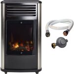 Chauffage  gaz 3. 4 kw mobile effet feu + tuyau gaz + dtendeur butane manhattan sahara
