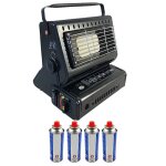 Chauffage  gaz portable1300w cramique peche outdoor + 4 cartouches gaz niklas