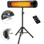 Chauffage radiant infrarouge noir 2500 w avec trpied tlcommande chauffage extrieur 3 puissances