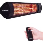 Chauffage de terrasse 2000w - noir ? 2 rglages de chaleur ? rayonnements lumineux faibles - tlcommande ...