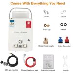 Chauffe - eau  gaz instantan prumya 6l 12kw - chauffe - eau  gaz gpl avec affichage led - kit de douche ...