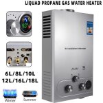 Chauffe - eau  gaz - prumya - 6l - 12kw - mural - affichage led - pomme de douche incluse