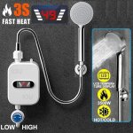 Chauffe - eau instantan� �lectrique avec pommeau de douche 3500w - lpnove - mural - vertical - anode ...