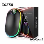 Chauffe - mains rechargeable - 10000mah 2 in 1 usb chaufferette main avec cran led et clairage couleur ...