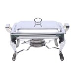 Chauffe - plat en acier inoxydable - pour htel restauration buffet ou fte - rectangulaire - 6 l
