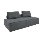Chauffeuse 2 places - sweeek - canapé modulable - velours côtelé vintage - gris foncé - confort souple ... Chauffeuse 2 places - sweeek - canapé modulable - velours côtelé vintage - gris foncé - confort souple ...